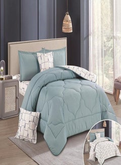Buy Comforter Set Double-Sided 6 Piece King Size Duvet Cover in Saudi Arabia