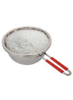 Buy Stainless steel rice strainer, Rice, Vegetables and fruits strainer, Silver, Size 24 Cm in Saudi Arabia