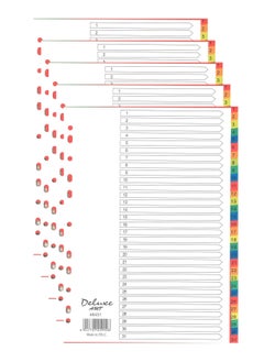 اشتري 5-Pack 31 Tab Plastic Divider Multicolour في الامارات