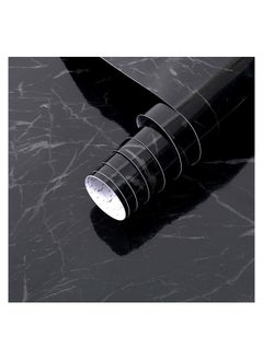 Buy Black Marble Paper,Self Adhesive Wallpaper Waterproof Gloss PVC Vinyl, Oil Proof, Granite Paper,Black Marble Vinyl Paper for Furniture Cover Surface,Countertop,Kitchen,Shelf Liner(43x304cm) in UAE