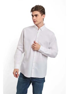 Buy Fancy Regular Fit Oxford Cotton Shirt With Long Sleeves in Egypt