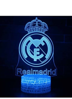 Buy Five Major League Football Team 3D LED Multicolor Night Light Touch 7/16 Color Remote Control Illusion Light Visual Table Lamp Gift Light Team Real Madrid in UAE