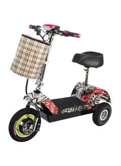 Buy Ultimate Mobility Champion Scooter With Seat And Basket For Enhanced Convenience Black/White Graffiti in UAE