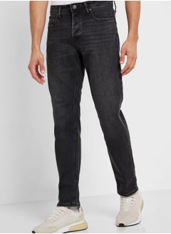 Buy Light Wash Straight Fit Jeans in UAE