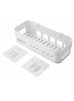 Buy Plastic Self Adhesive Bathroom Shelf, Bathroom Organizer Shelf, Wall Mount Bathroom Accessories, Multipurpose Wall Holder Bathroom Storage Rack Box (Pack of 1) (31 * 13 * 7cm) in Egypt