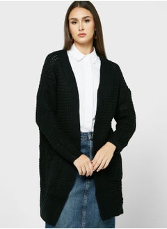 Buy Waffle Knit Longline Cardigan in UAE