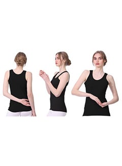 Buy Dice Round-Neck Solid Tank Top for Women - Black in Egypt