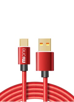 Buy Fast Charging Cable USB Type C 2A Data Transfer 
for Android Phone 1.5 Meters Red in Saudi Arabia