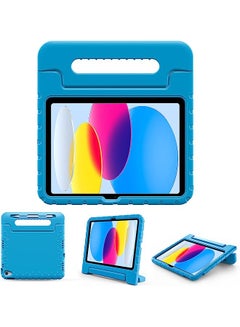 Buy Kids Case For Ipad 10Th Generation 10.9 Inch 2022 With Pencil Holder, Ipad 10 Cover Shockproof Stand With Convertible Handle Light Weight Kids Friendly Case For Boys Girls Toddlers –Blue in UAE
