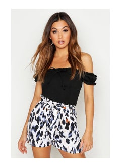 اشتري Paperbag Waist Leopard Print Shorts في الامارات