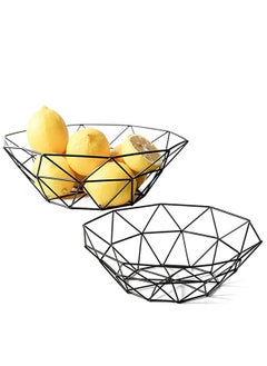 Buy Metal Wire Fruit Bowl, 2 Pack Storage Baskets for Fruit, Vegetables, Snacks, Potpourris for Iron Fruit Storage Baskets for Kitchen Counter, Home Decor in UAE