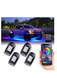 اشتري Waterproof RGB LED Rock Lights 4Pcs Neon Underglow Lighting Kit with APP  Wireless Remote Control, Auto Wheel Exterior Underglow Lights Under Car Lights for SUV Truck AUTO Motorcycle في السعودية