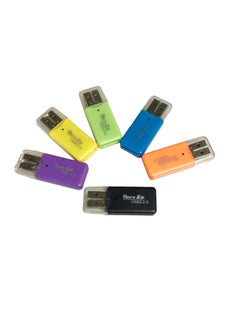 اشتري Cool Mini SD/TF Memory Card Reader High-Speed 2.0 for Dash Cams About 3% defective rate (black, yellow, purple, blue and green) في السعودية