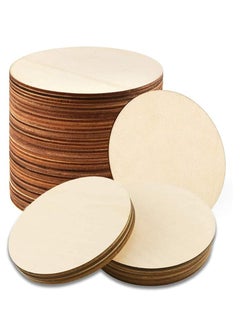 Buy 4 Inch Unfinished Round Disc Cutouts, 1/9 Inch Blank Round Wood Circles For DIY Crafts, Painting, Staining, Coasters Making, Home Decorations (20 Pcs) in Saudi Arabia