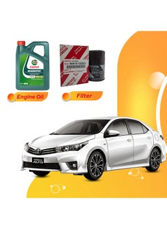 اشتري Corolla 4 Liters 10W40 Castrol Magnatec Oil And Original Filter في الامارات