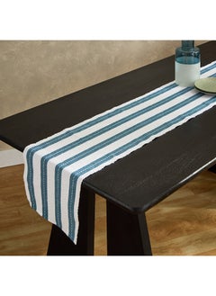 Buy Harley Azure Ribbed Table Runner 120 x 33 cm in Saudi Arabia