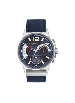 Buy Lee Cooper Men's VX9JE1 Movement Watch, Multi Function Display and Leather Strap - LC07614.399, Blue in UAE