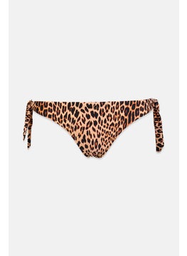 اشتري Women Animal Print Bikini Bottom, Beige and Black في السعودية