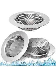 Buy 3 Pcs Kitchen Stainless Steel Sink Strainer, Anti-Clogging Drain Filter for Kitchen Sink/Basin Floor Drain, Mesh Basket Food Catcher for Laundry Bathroom Drain Hole Heavy Duty Drain Filter in Saudi Arabia