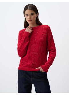 اشتري Crew-Neck Openwork Sweater في مصر