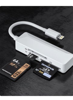 Buy SD Card Reader Lightning Memory Adapter Plug & Play High-Speed XD Picture Camera Adapter for iPhone 14/13/12/11/XS/XR/X/8/7/6/5 Supports SD/TF/XD 128G 256G in Saudi Arabia