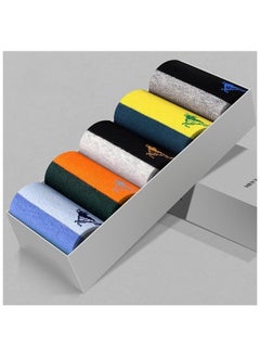 Buy 5 Pairs Of Boxed Men's Casual Breathable Five-toe Mid Length Socks in UAE