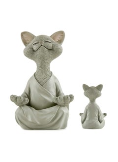 Buy 1pc Whimsical Cat Figure Meditation Yoga Happy Cat Collection Home Decor Ornament in UAE