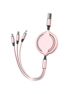 Buy 3 In 1 USB Charging Cable Support Fast Charge Line Pink in Saudi Arabia