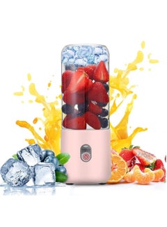 Buy Powerful Mini Blender with 6 Blades,Portable USB Rechargeable Fruit Juice Mixer, Personal Size for Smoothies and Shakes Juicer Cup Travel 500ML,Fruit Juice, Milk in UAE