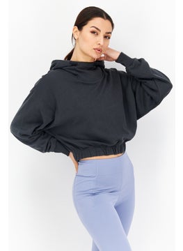 اشتري Women Sportswear Fit Outdoor Hooded Sweatshirt, Grey في الامارات