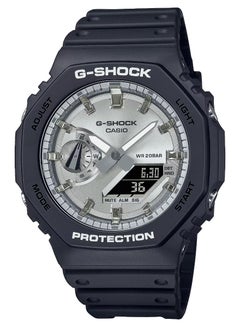 اشتري ساعة كاسيو جي شوك GA-2100SB-1A فضية سوداء راتنج أنالوج رقمية غير لامعة للرجال في السعودية