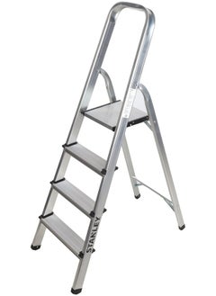 Buy Stanley Step Ladder 4 Steps Aluminum Ladder With Non-Slip Rubber Edge Guards in UAE