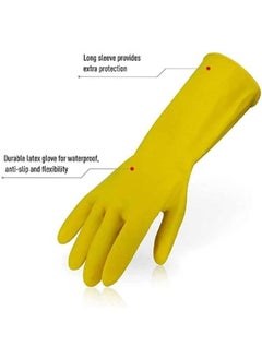 Buy L&L Rubber Gloves 26 cm Yellow in UAE