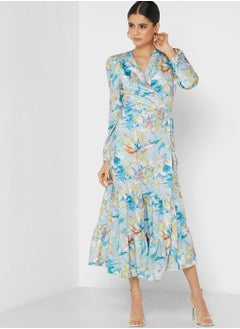 Buy Puff Sleeve Floral Print Dress in UAE