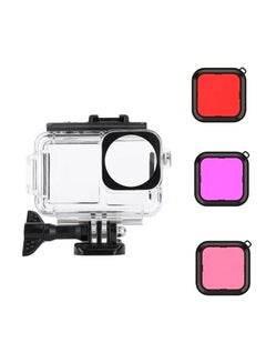 Buy Waterproof Case Housing with 3 Pack Filter for DJI OSMO Action 3 Action Camera Accessories Diving Depth 134.2 ft (40 m) Underwater Photography Protective Shell in UAE