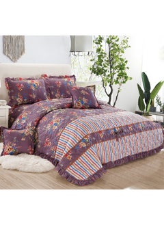 Buy Compressed Colored Comforter Set Duble Size 6 Pieces 1 comforter + 1 bed sheet + 2 Pillowcase + 2 cushion case in Saudi Arabia