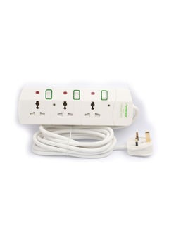 Buy 3 Way Universal Power Extension Socket 13A 5M Cable in UAE