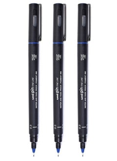 Buy 3-Piece Fineline Pen 0.3mm Tip Blue Ink in UAE