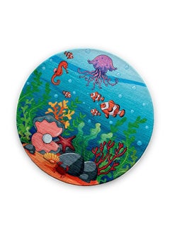 Buy Underwater Printed Rug, Multicolour - 100x100 cm in UAE