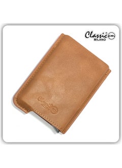 اشتري Classic Milano Wallets for men Premium Quality PU Mens Wallet Cardholder Auto W-954# (Tan) by Milano Leather في الامارات