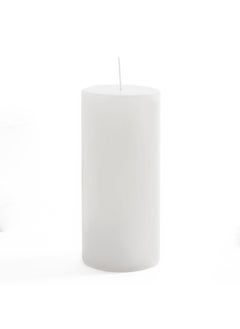 Buy Basics Pillar Candle, White - 7X15 Cm in UAE