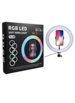 Buy "38 cm RGB LED Ring Light with Adjustable Tripod Stand – Vibrant Lighting for Photography, Video, and Makeup" in UAE