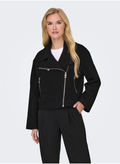 Buy Zip Detail Pu Jacket in UAE