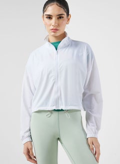 Buy Zip Front Athletic Jacket With Waist Scrunching in UAE
