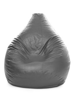 Buy Faux Leather Multi-Purpose Bean Bag With Polystyrene Filling Grey in UAE