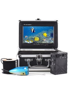 اشتري 1200TVL Underwater Fishing Camera Fish Finder with 12 IR LEDs 7Inch/9Inch LCD Display 15M/30M/50M Cable IP68 Waterproof for Sea Lake Boat Ice Fishing في السعودية