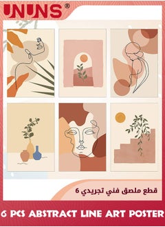 Buy Abstract Line Art Poster,6 Pcs Minimalist Wall Art Prints Modern Boho Aesthetic Art Room Decor,Woman Face Landscape Geometric Drawing Wall Art For Bedroom Living Room Dorm Hallway,Unframed 21x30cm in Saudi Arabia