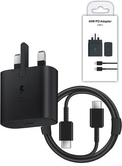 Buy 45W Super Fast Charger for Samsung Galaxy Charger Head with 1m Charging Cable, S23 Ultra S23 Plus S23 S23 S22 Ultra S22 S21 Ultra S21 S21 A54 A53 A52 A32-45W with USB-C Cable in Saudi Arabia