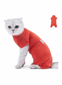 Buy Cat Neuter Recovery Suit, Cat Surgery Recovery Suit with Cat Spay Surgical Onesie for Abdominal Wounds After Surgery Alternative Small Pet Post Bandage Anti-Licking, E-Collar Red S in UAE