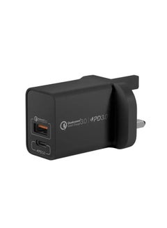 Buy MOMAX One Plug 20W Dual-Port Fast Charging Adapter (UK) BLACK in Egypt